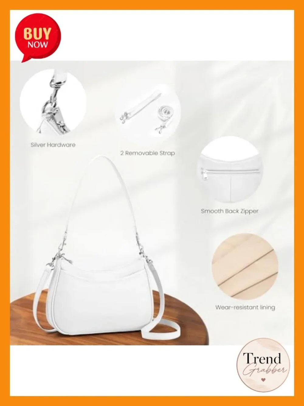 Genuine Leather Crossbody Hobo Bag Anti Theft RFID Shoulder Purse